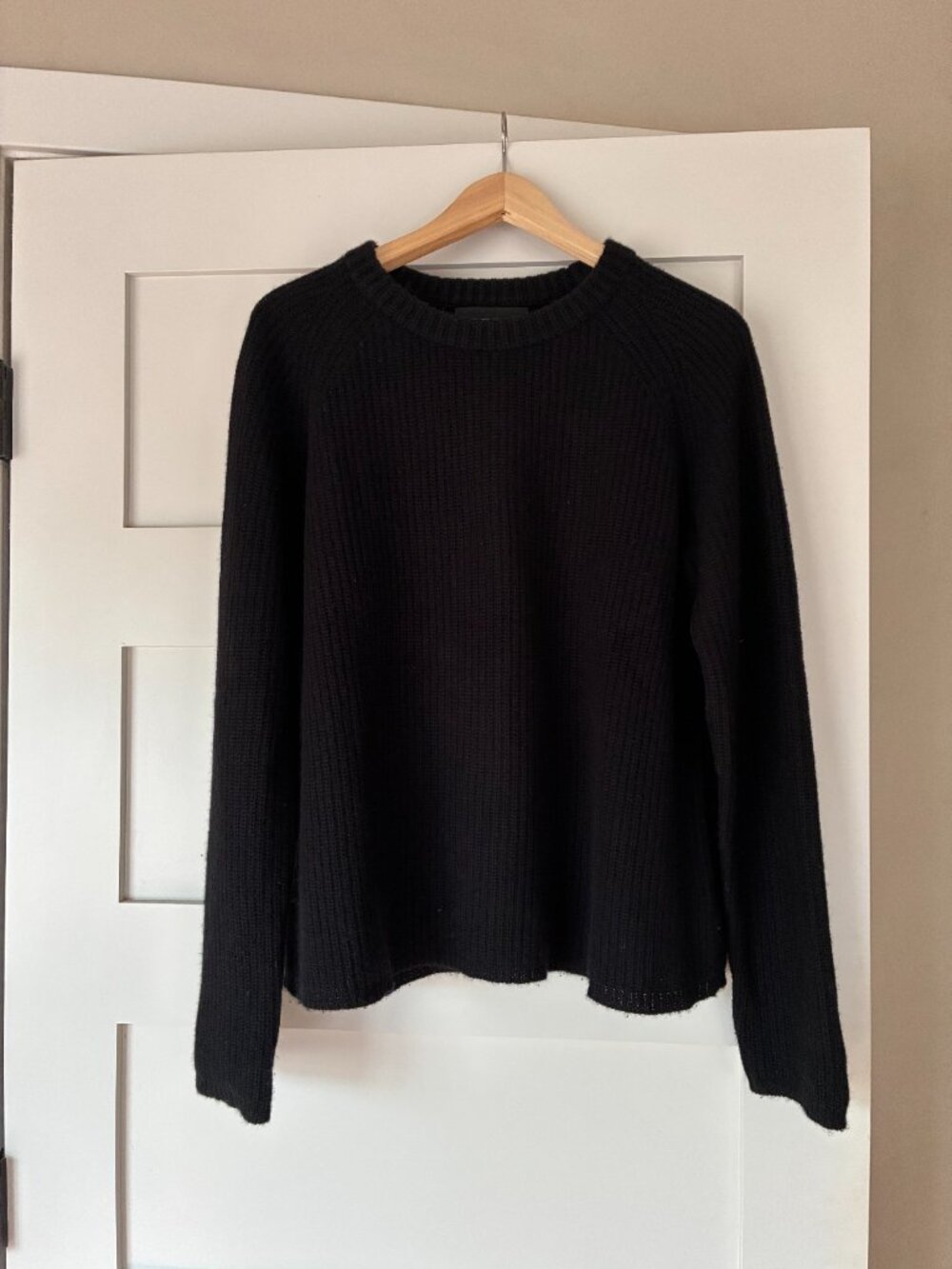 Jenni Kayne 100% Cashmere Fisherman Sweater Black XL